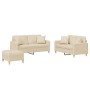 Juego de sofás con cojines 3 piezas tela crema en Sofás | Comprar online en Foru.es