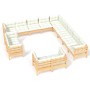 Muebles de jardín 13 piezas cojines madera maciza de pino en Conjuntos de jardín | Comprar online en Foru.es