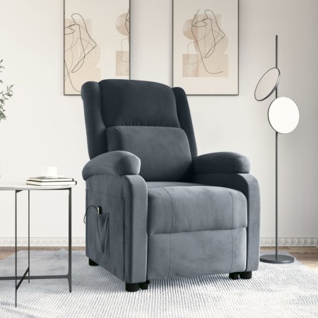 Sillón elevable de terciopelo gris oscuro en Sillones | Comprar online en Foru.es