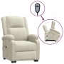 Sillón elevable de terciopelo blanco crema en Sillones | Comprar online en Foru.es