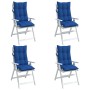 Cojines de silla con respaldo alto 4 uds tela Oxford azul klein en Decoración | Comprar online en Foru.es