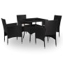 Juego de muebles 5 pcs Negro en Conjuntos de jardín | Comprar online en Foru.es