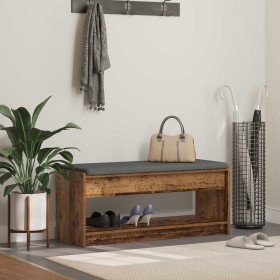 Banco de entrada con cojín Madera vieja 103 x 38 x 45 cm en Bancos para recibidores y almacenamiento | Comprar online en Foru.es
