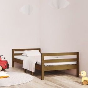Estructura de cama madera maciza pino marrón miel 90x200 cm de vidaXL, Camas y somieres - Ref: Foro24-821627, Precio: 86,13 €...