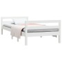 Estructura de cama madera maciza de pino blanco 90x200 cm de vidaXL, Camas y somieres - Ref: Foro24-821625, Precio: 110,07 €,...