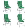 Cojines de silla con respaldo alto 4 uds tela Oxford verde en Decoración | Comprar online en Foru.es