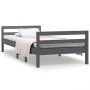 Estructura de cama madera maciza de pino gris 90x200 cm de vidaXL, Camas y somieres - Ref: Foro24-821626, Precio: 91,44 €, De...