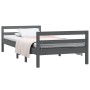 Estructura de cama madera maciza de pino gris 90x200 cm de vidaXL, Camas y somieres - Ref: Foro24-821626, Precio: 91,44 €, De...
