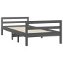 Estructura de cama madera maciza de pino gris 90x200 cm de vidaXL, Camas y somieres - Ref: Foro24-821626, Precio: 91,44 €, De...