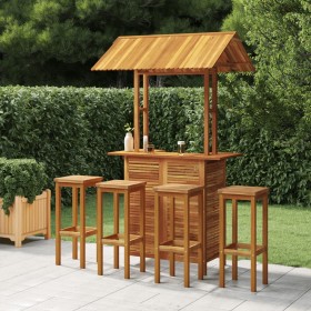Juego muebles de bar de jardín 5 pzas madera maciza de acacia en Conjuntos de jardín | Comprar online en Foru.es