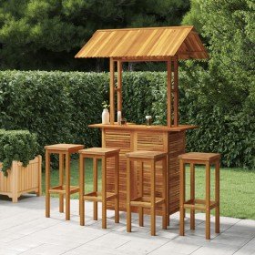Juego muebles de bar de jardín 5 pzas madera maciza de acacia en Conjuntos de jardín | Comprar online en Foru.es