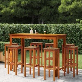 Juego muebles de bar de jardín 9 piezas madera maciza de acacia en Conjuntos de jardín | Comprar online en Foru.es