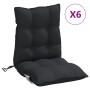 Cojines para silla con respaldo bajo 6 uds tela Oxford negro en Decoración | Comprar online en Foru.es