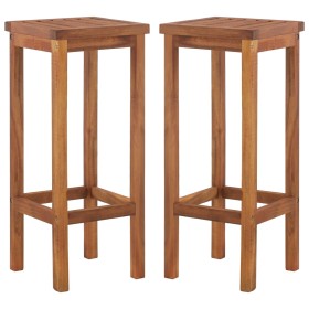 Taburetes de cocina 2 unidades madera maciza de acacia en Sillas de jardín | Comprar online en Foru.es