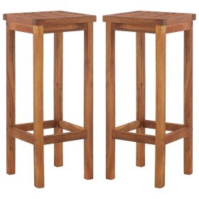 Taburetes de cocina 2 unidades madera maciza de acacia en Sillas de jardín | Comprar online en Foru.es