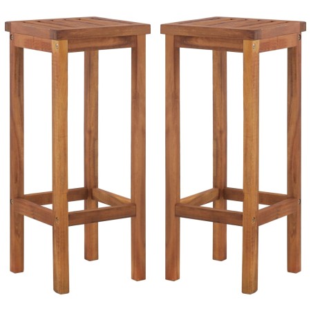 Taburetes de cocina 2 unidades madera maciza de acacia en Sillas de jardín | Comprar online en Foru.es