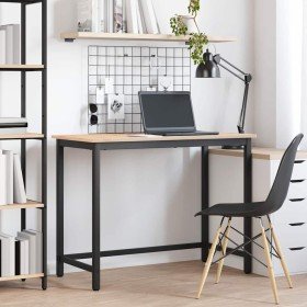 Mesa Natural 100 x 50 x 77 cm Madera Ingenierizada y Acero en Oficina | Comprar online en Foru.es