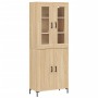 Aparador alto madera contrachapada color roble 69,5x34x180 cm de vidaXL, Aparadores - Ref: Foro24-3198212, Precio: 173,89 €, ...