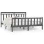 Estructura de cama de madera maciza de pino gris 200x200 cm de vidaXL, Camas y somieres - Ref: Foro24-3107050, Precio: 172,03...
