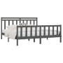 Estructura de cama de madera maciza de pino gris 200x200 cm de vidaXL, Camas y somieres - Ref: Foro24-3107050, Precio: 172,03...