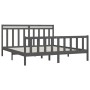 Estructura de cama de madera maciza de pino gris 200x200 cm de vidaXL, Camas y somieres - Ref: Foro24-3107050, Precio: 172,03...