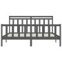 Estructura de cama de madera maciza de pino gris 200x200 cm de vidaXL, Camas y somieres - Ref: Foro24-3107050, Precio: 172,03...