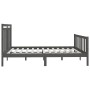 Estructura de cama de madera maciza de pino gris 200x200 cm de vidaXL, Camas y somieres - Ref: Foro24-3107050, Precio: 172,03...