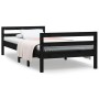 Estructura de cama madera maciza de pino negro 90x200 cm de vidaXL, Camas y somieres - Ref: Foro24-821628, Precio: 93,40 €, D...