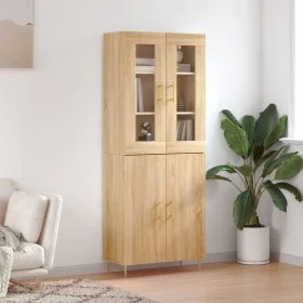 Aparador alto madera contrachapada color roble 69,5x34x180 cm de vidaXL, Aparadores - Ref: Foro24-3198204, Precio: 151,81 €, ...