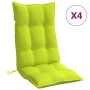 Cojines de silla respaldo alto 4 uds tela Oxford verde brillo en Decoración | Comprar online en Foru.es