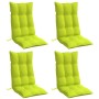 Cojines de silla respaldo alto 4 uds tela Oxford verde brillo en Decoración | Comprar online en Foru.es
