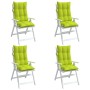 Cojines de silla respaldo alto 4 uds tela Oxford verde brillo en Decoración | Comprar online en Foru.es