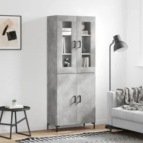 Concrete gray plywood tall sideboard 69.5x34x180 cm by vidaXL, Sideboards - Ref: Foro24-3198213, Price: 156,37 €, Discount: %