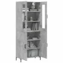 Concrete gray plywood tall sideboard 69.5x34x180 cm by vidaXL, Sideboards - Ref: Foro24-3198213, Price: 156,37 €, Discount: %