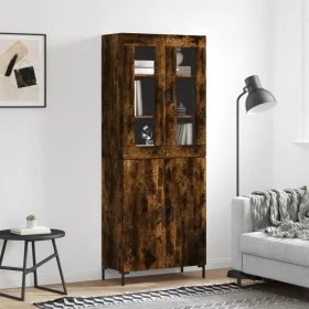 Aparador alto madera contrachapada roble ahumado 69,5x34x180 cm de vidaXL, Aparadores - Ref: Foro24-3198214, Precio: 158,61 €...