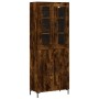 Aparador alto madera contrachapada roble ahumado 69,5x34x180 cm de vidaXL, Aparadores - Ref: Foro24-3198214, Precio: 162,43 €...