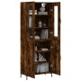Aparador alto madera contrachapada roble ahumado 69,5x34x180 cm de vidaXL, Aparadores - Ref: Foro24-3198214, Precio: 162,43 €...