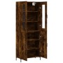 Aparador alto madera contrachapada roble ahumado 69,5x34x180 cm de vidaXL, Aparadores - Ref: Foro24-3198214, Precio: 162,43 €...