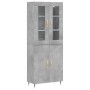 Aparador alto madera contrachapada gris hormigón 69,5x34x180 cm de vidaXL, Aparadores - Ref: Foro24-3198197, Precio: 155,05 €...