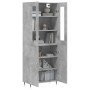 Aparador alto madera contrachapada gris hormigón 69,5x34x180 cm de vidaXL, Aparadores - Ref: Foro24-3198197, Precio: 155,05 €...