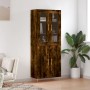 Aparador alto madera contrachapada roble ahumado 69,5x34x180 cm de vidaXL, Aparadores - Ref: Foro24-3198206, Precio: 155,62 €...