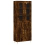Aparador alto madera contrachapada roble ahumado 69,5x34x180 cm de vidaXL, Aparadores - Ref: Foro24-3198206, Precio: 155,62 €...