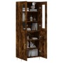 Aparador alto madera contrachapada roble ahumado 69,5x34x180 cm de vidaXL, Aparadores - Ref: Foro24-3198206, Precio: 155,62 €...