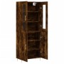 Aparador alto madera contrachapada roble ahumado 69,5x34x180 cm de vidaXL, Aparadores - Ref: Foro24-3198206, Precio: 155,62 €...