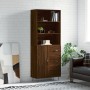 Aparador alto madera contrachapada marrón roble 69,5x34x180 cm de vidaXL, Aparadores - Ref: Foro24-3189444, Precio: 156,96 €,...