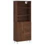 Aparador alto madera contrachapada marrón roble 69,5x34x180 cm de vidaXL, Aparadores - Ref: Foro24-3189444, Precio: 156,96 €,...