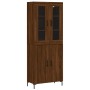 Aparador alto madera contrachapada marrón roble 69,5x34x180 cm de vidaXL, Aparadores - Ref: Foro24-3198216, Precio: 163,87 €,...