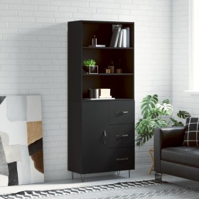 Aparador alto madera contrachapada negro 69,5x34x180 cm de vidaXL, Aparadores - Ref: Foro24-3189438, Precio: 164,78 €, Descue...