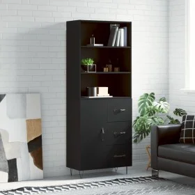 Aparador alto madera contrachapada negro 69,5x34x180 cm de vidaXL, Aparadores - Ref: Foro24-3189438, Precio: 154,94 €, Descue...