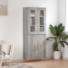 High sideboard sonoma gray plywood 69.5x34x180 cm by vidaXL, Sideboards - Ref: Foro24-3198207, Price: 160,14 €, Discount: %